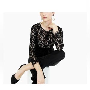 J. Crew Black Lace Top NWT Retails $98